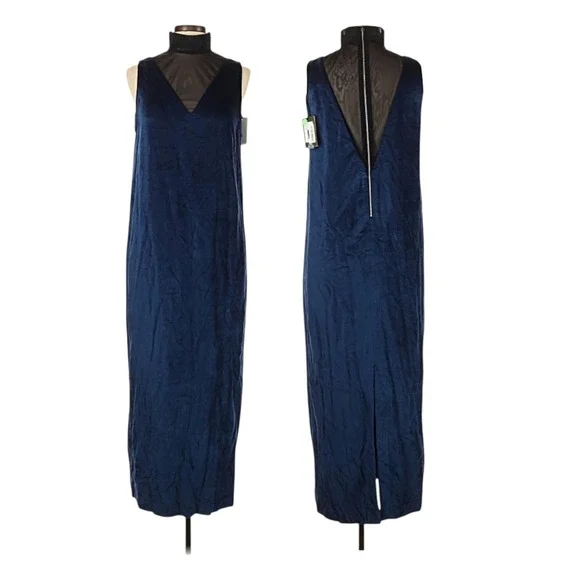 TELA Italian Elegant Evening Belluto Fluido Gown Maxi Velvet Dress W Zip 44 M 10 - Picture 12 of 12